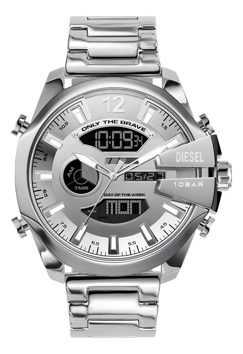 Mega Chief ana-digi stainless steel watch