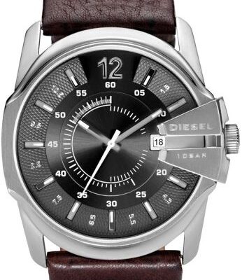 Diesel Mega Chief reloj en cuero marron
